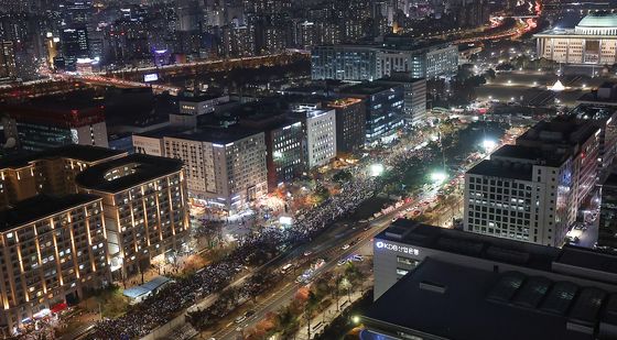 국회 앞에서 열리는 촛불문화제