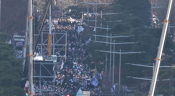 도로 가득 메운 '탄핵 찬성' 인파