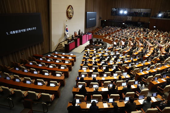 '비상계엄 사태' 윤석열 탄핵안 가결…역대 대통령 세번째(종합)