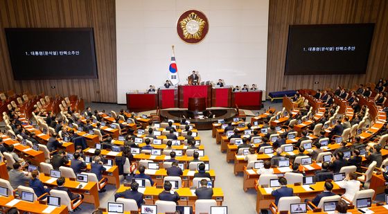 윤석열 대통령 탄핵안 '가결'