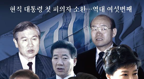 [오늘의 그래픽] 현직 대통령 첫 피의자 소환…역대 여섯번째