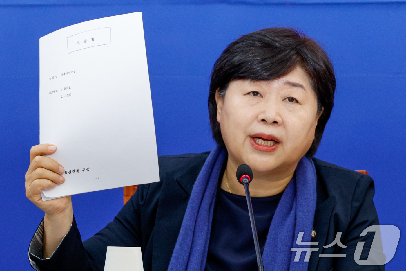 (서울=뉴스1) 안은나 기자 = 서영교 더불어민주당 명태균 게이트 진상조사단장이 2일 서울 여의도 국회에서 열린 진상조사단 전체회의에서 김건희 여사 돈봉투 의혹 정치자금법 위반 관 …