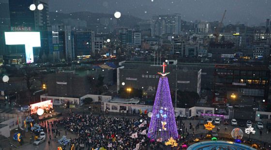 민주광장 집결한 광주시민들