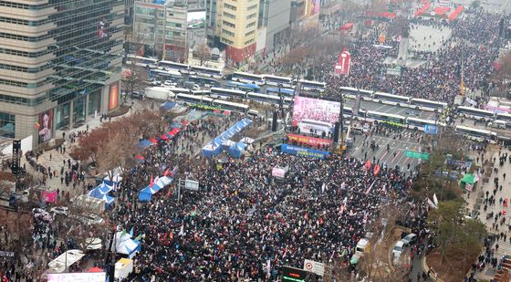 세종대로에서 열린 보수단체 집회