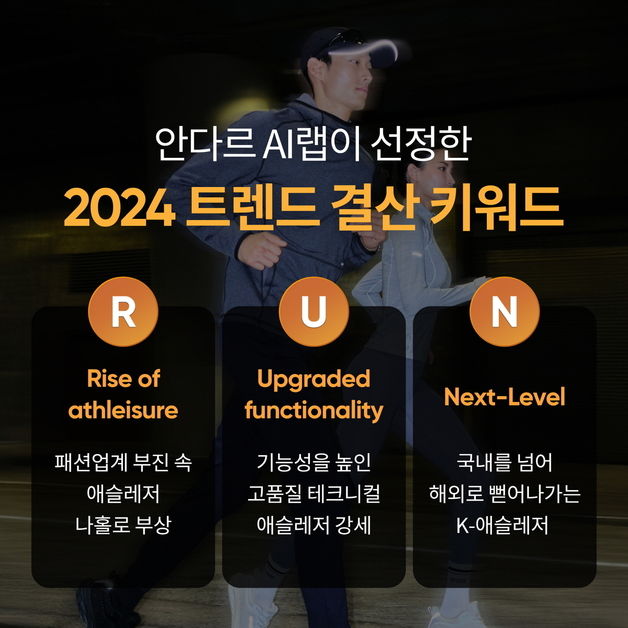 안다르 AI랩, 2024년 트렌드 결산 'R∙U∙N'…애슬레저 달렸다