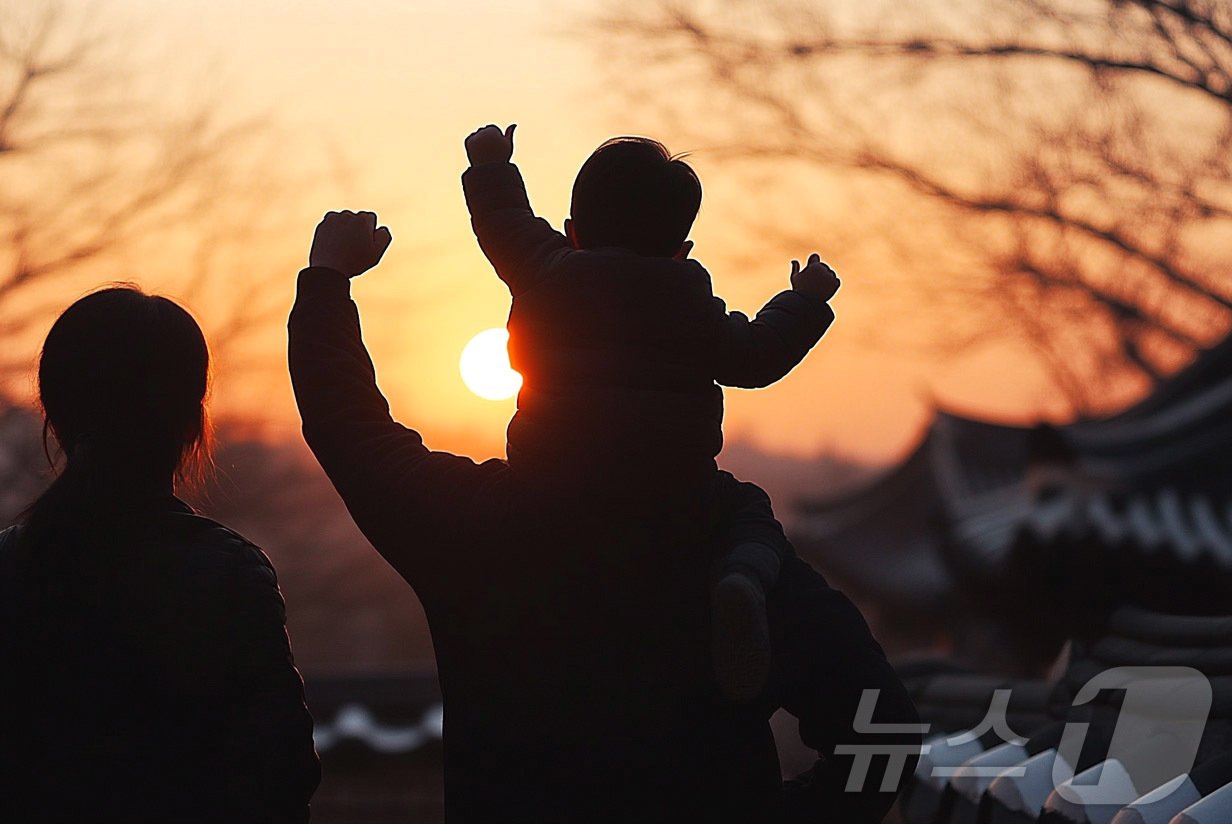 본문 이미지 - 2025 신년기획 '희망'을 주제로 인공지능(AI)이 만든 가상의 이미지. AI 기반 이미지 생성 도구인 미드저니(MidJourney)가 만든 이미지로 새해일출, 희망, 가족, 행복 등의 명령어를 입력한 결과물이다. 2024.12.31/뉴스1 ⓒ News1 박지혜 기자