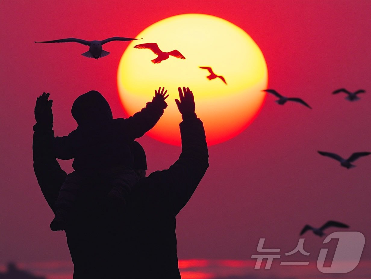 본문 이미지 - 2025 신년기획 '희망'을 주제로 인공지능(AI)이 만든 가상의 이미지. AI 기반 이미지 생성 도구인 미드저니(MidJourney)가 만든 이미지로 새해일출, 희망, 가족, 행복 등의 명령어를 입력한 결과물이다. 2024.12.31/뉴스1 ⓒ News1 박지혜 기자