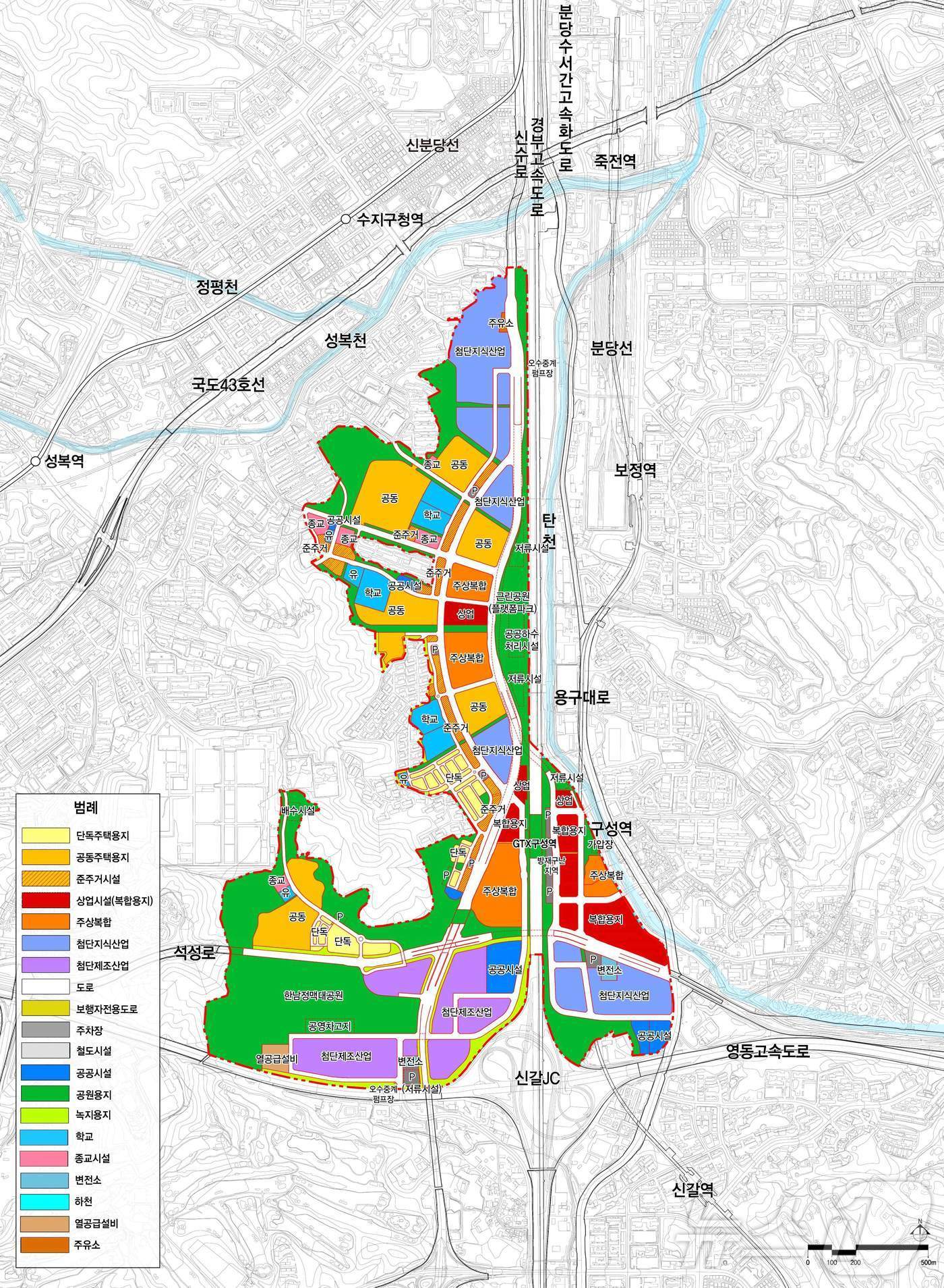 본문 이미지 - 경기용인플랫폼시티 토지이용계획도.&#40;용인시 제공&#41; ⓒ News1 김평석 기자