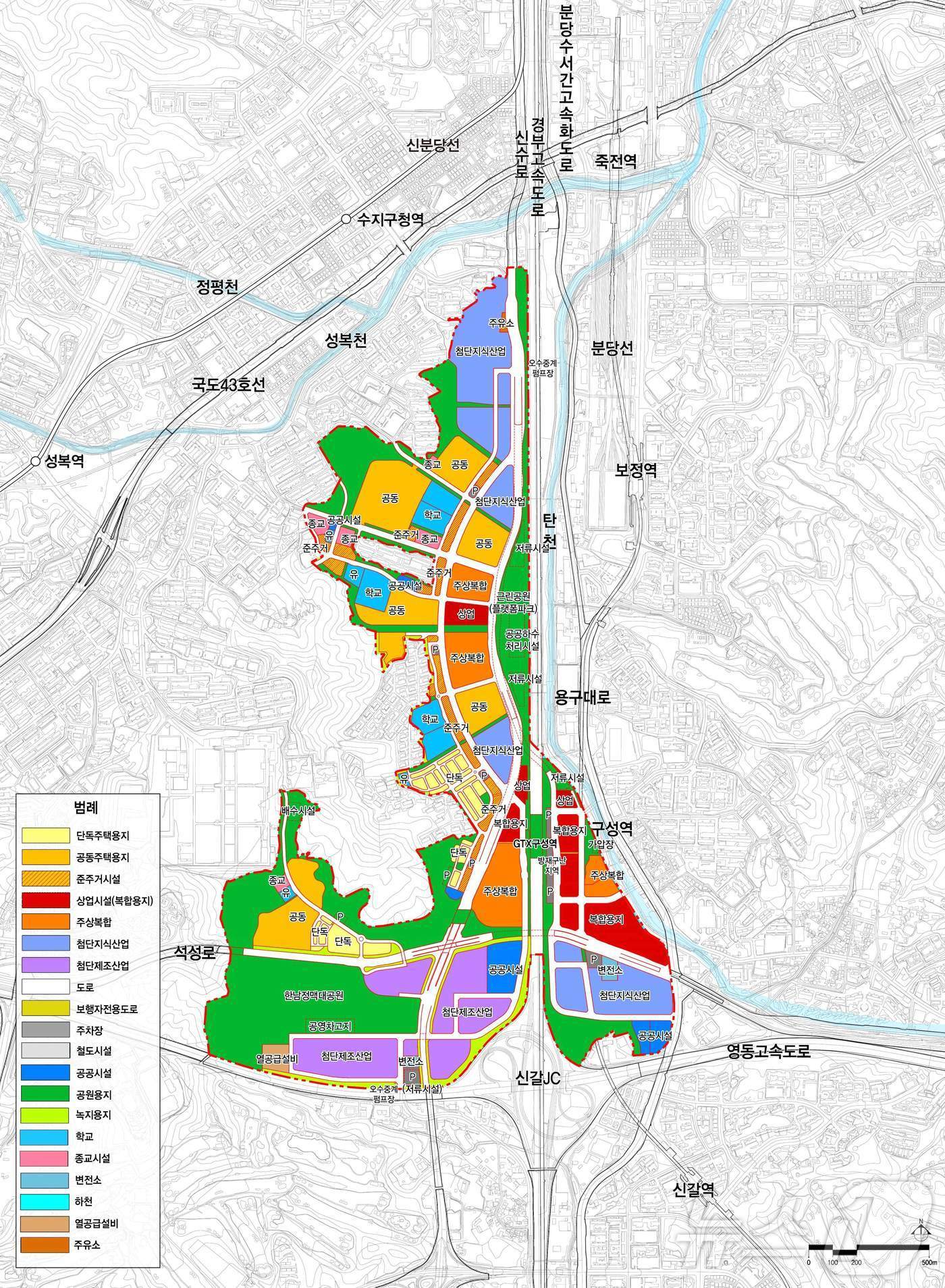 경기용인플랫폼시티 토지이용계획도.&#40;용인시 제공&#41; ⓒ News1 김평석 기자