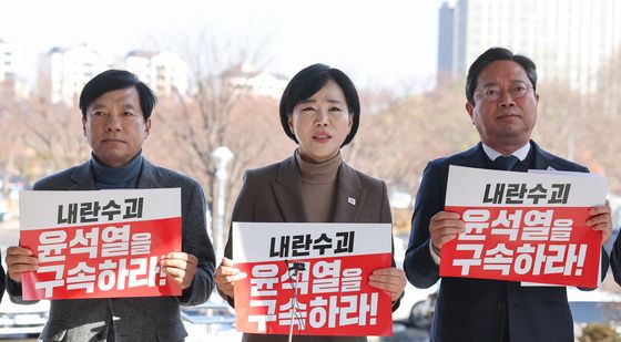 민주당 법사위원들 '윤석열 구속하라'