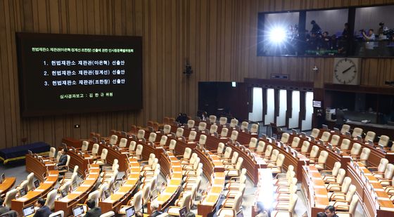 與 다수 불참 속 헌법재판관 선출안 본회의 상정