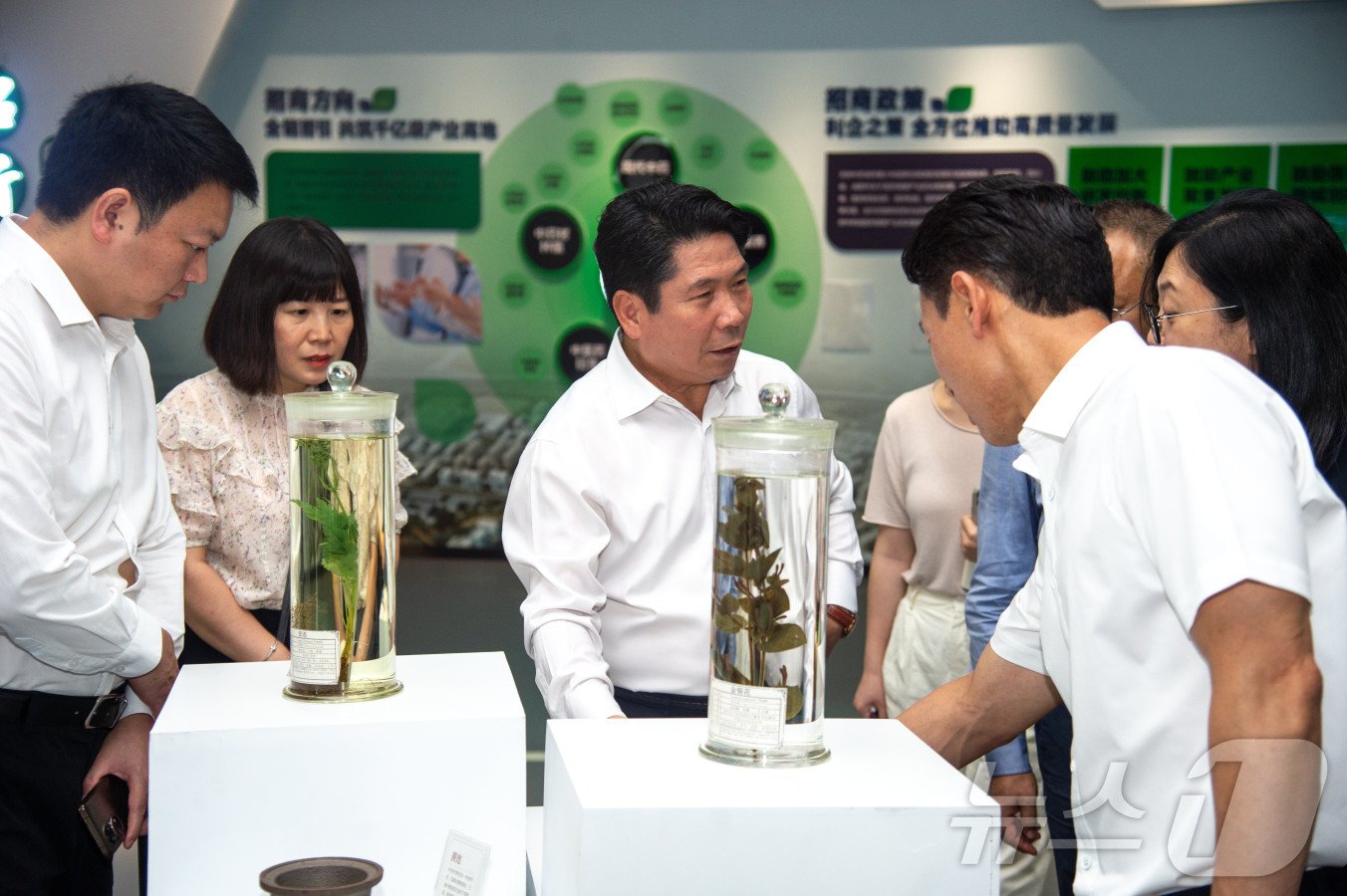 본문 이미지 - 김창규&#40;가운데&#41; 제천시장의 국제한방엑스포 중국 홍보.2024.12.30/뉴스1