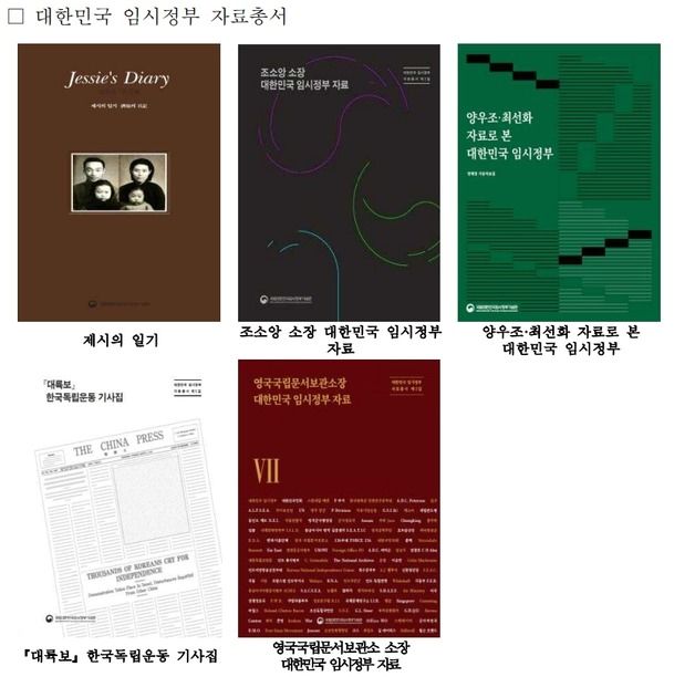 임시정부기념관, '1940년대 임시정부 역사 기록' 총서 5종 발간