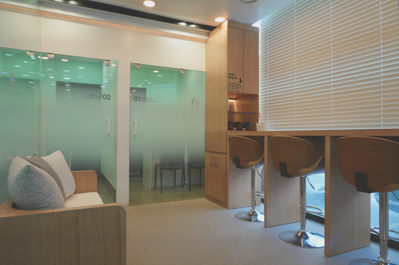 본문 이미지 - 포근하고 따뜻한 분위기의 고양이 전용 대기실(동물병원 제공) ⓒ 뉴스1