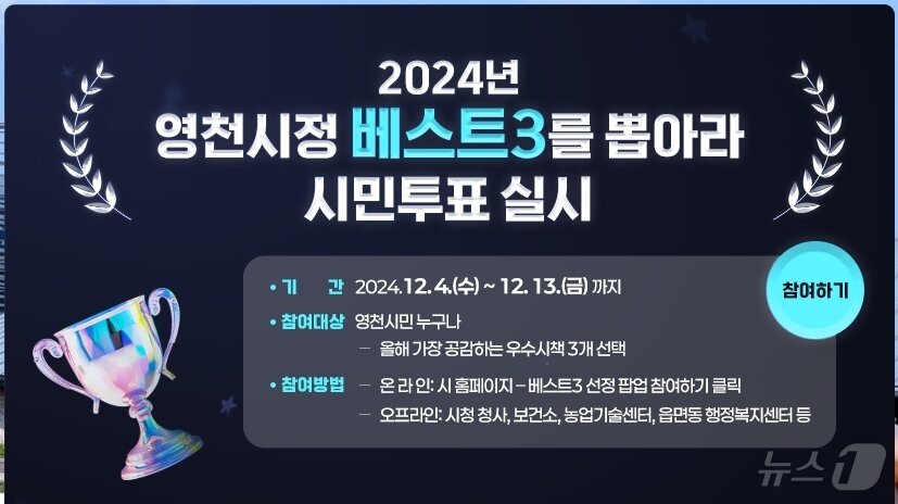 본문 이미지 - 영천시 시정 베스트 3' 주민투표 안내문/뉴스1