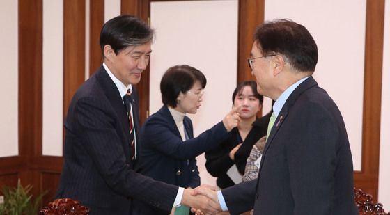 국회의장 만난 조국 대표