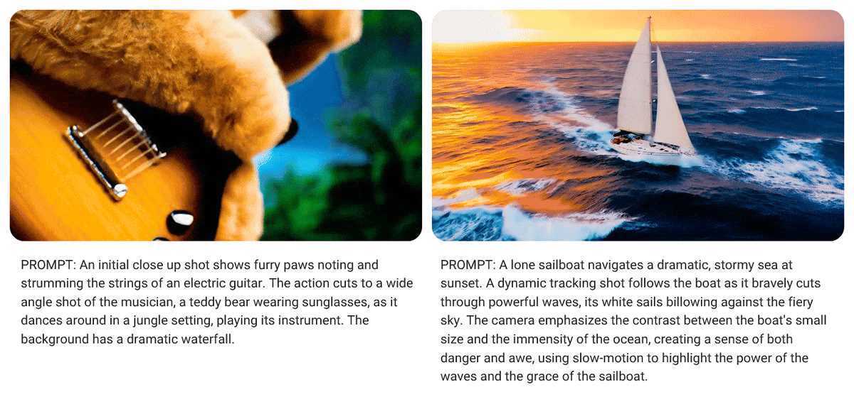 본문 이미지 - 비오가 텍스트를 기반으로 생성한 영상 클립 예시 (구글 클라우드 제공)