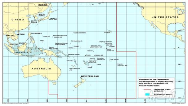 중서부태평양수산위원회&#40;WCPFC&#41; 협약수역&#40;해양수산부 제공&#41;