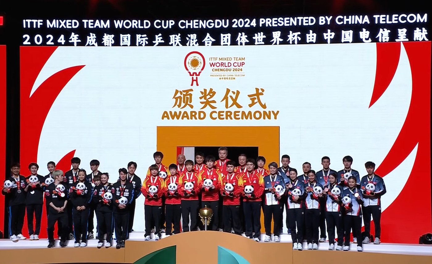 본문 이미지 -  준우승을 차지한 한국 탁구 대표팀&#40;오른쪽&#41;&#40;대한탁구협회 제공&#41;