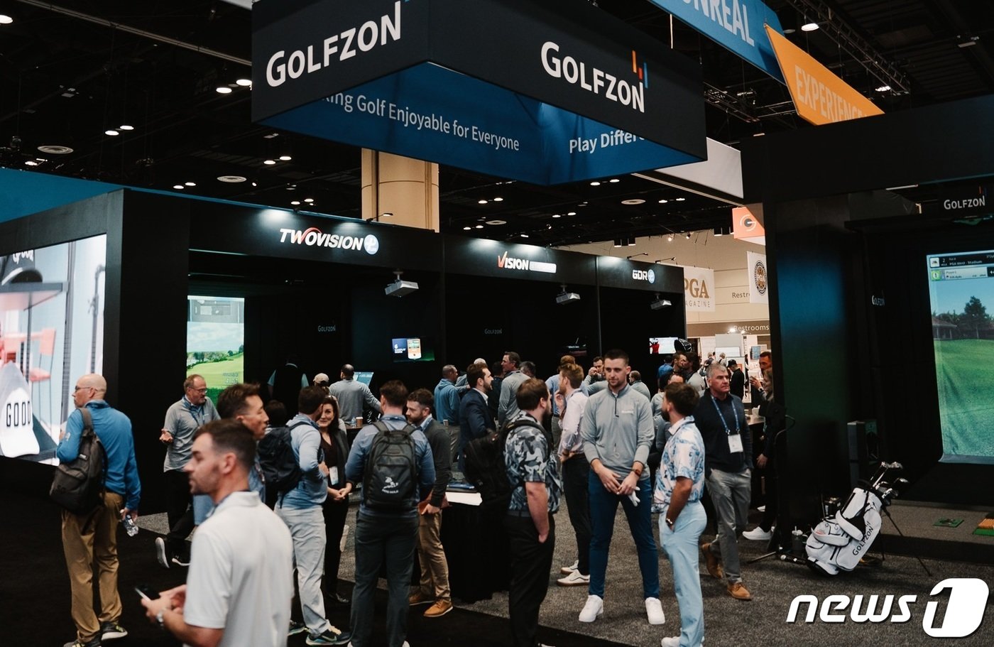 본문 이미지 -  골프존·골프존데카 '2023 PGA 머천다이즈 쇼' 참가 부스(골프존 제공)