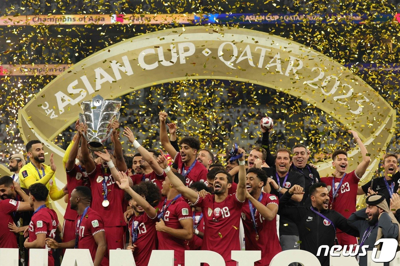 아시안컵 우승을 차지한 카타르 ⓒ AFP=뉴스1