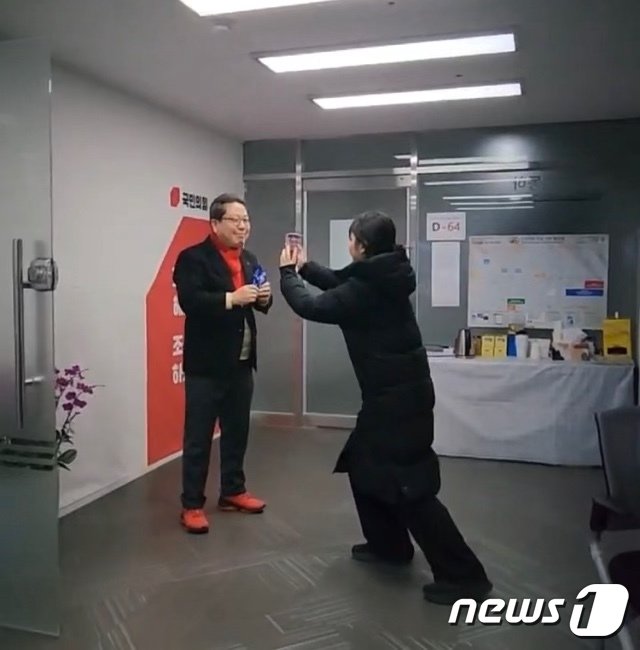 본문 이미지 - 조광한 국민의힘 경기 남양주병 후보와 정예린조광한 선거사무소 홍보본부장