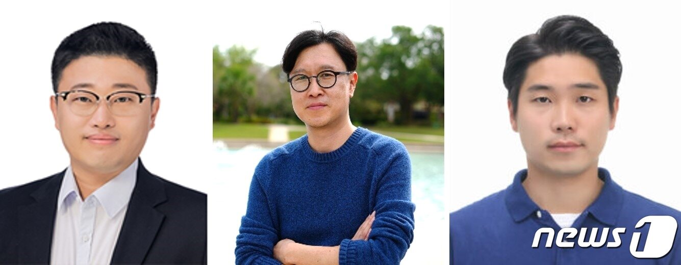 본문 이미지 - 왼쪽부터 정희석 KBSI 박사, 정연웅 UCF 교수, 한상섭 UCF 박사후연구원