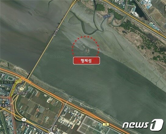 본문 이미지 - 한강 하구 독도 위치도.(김포시 제공)2024.2.25