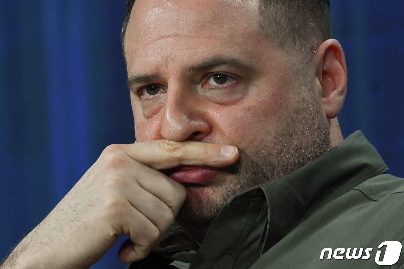 본문 이미지 - 안드리 예르마크 우크라이나 대통령 비서실장이 25일 &#40;현지시간&#41; 키이우에서 열린 &#39;우크라이나, 2024년&#39;포럼에 참석을 하고 있다. 2024. 2. 26 ⓒ AFP=뉴스1 ⓒ News1 우동명 기자