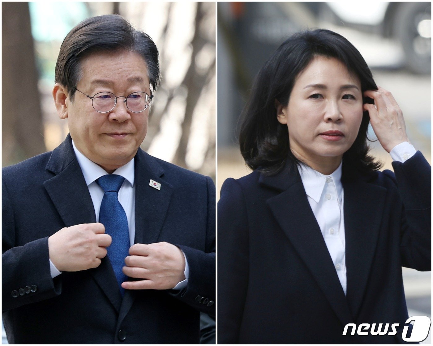 본문 이미지 - 이재명 더불어민주당 대표와 배우자 김혜경 씨가 26일 서울중앙지방법원과 수원지방법원에서 각각 열린 위증교사 혐의 관련 공판과 공직선거법 위반 관련 공판에 출석하고 있다. 2024.2.26/뉴스1 ⓒ News1 이동해 기자,김영운 기자