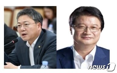 본문 이미지 - 박정하 국민의힘 원주시 갑 국회의원과 더불어민주당의 원창묵 전 원주시장. (뉴스1 DB)