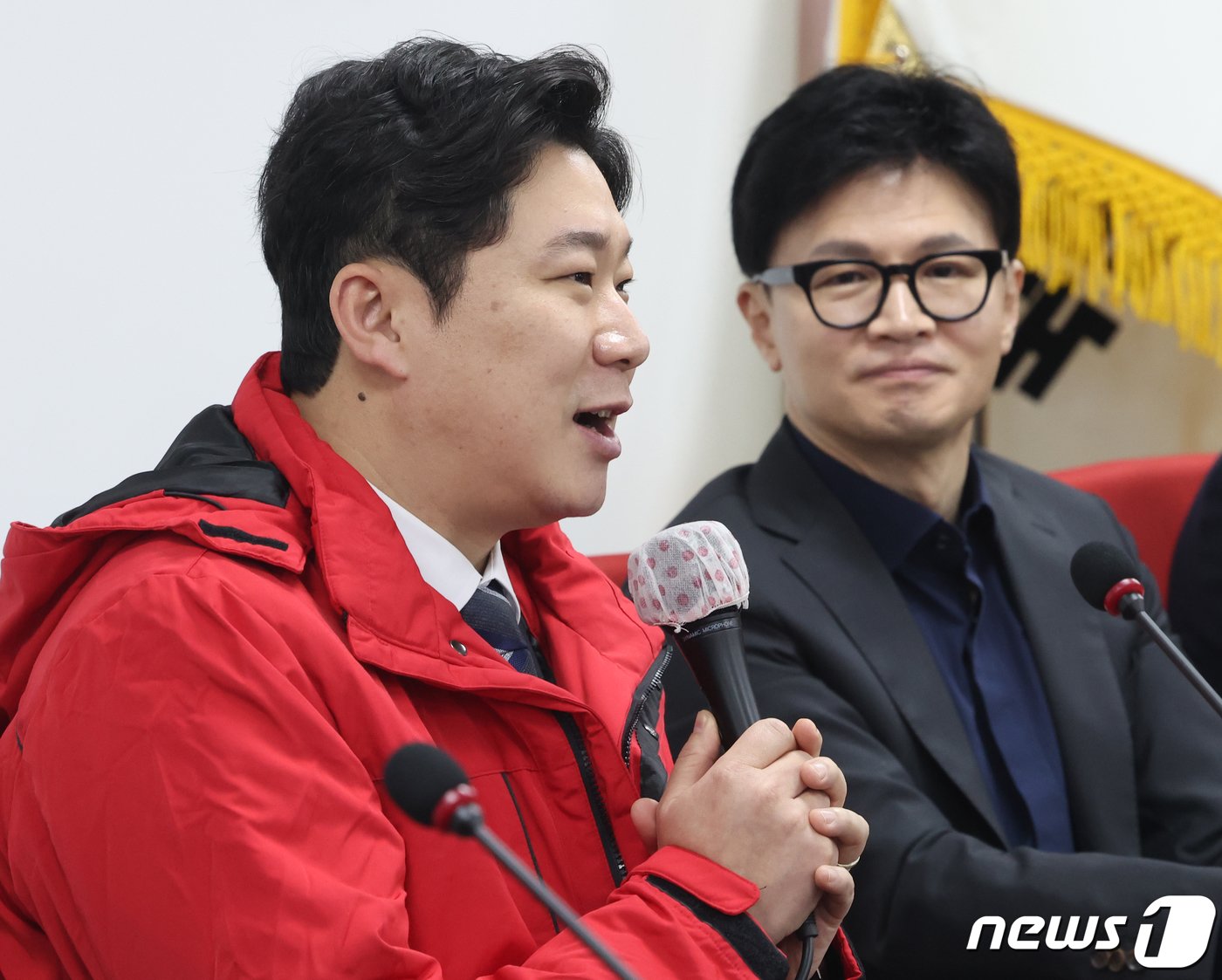본문 이미지 - 진종오 전 국가대표 사격선수가 5일 서울 여의도 국회 국민의힘 당사에서 열린 인재 영입 환영식에서 발언을 하고 있다. 2024.2.5/뉴스1 ⓒ News1 송원영 기자