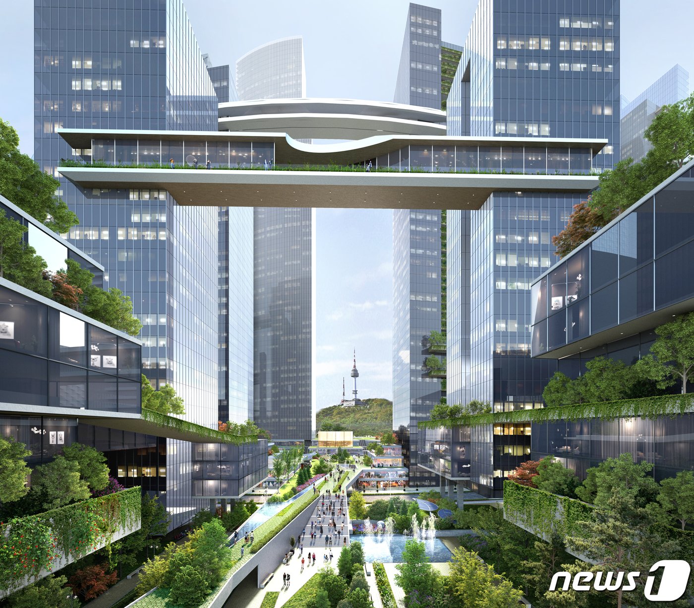 본문 이미지 - 용산 서부이촌동에서 바라본 그린코리더(서울시 제공). ⓒ News1 전준우 기자