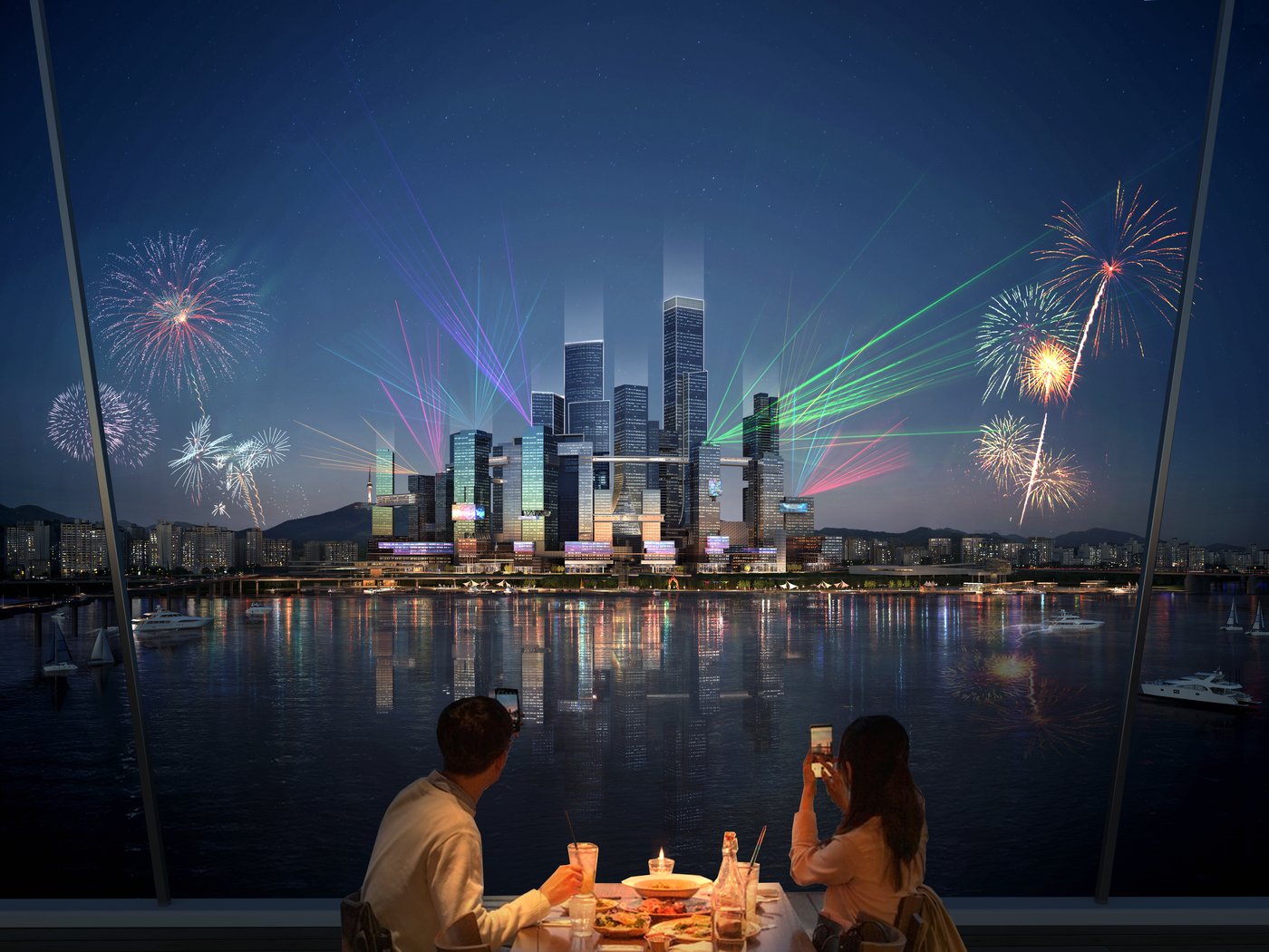 본문 이미지 - 한강변에서 바라본 용산국제업무지구(서울시 제공). ⓒ News1 전준우 기자