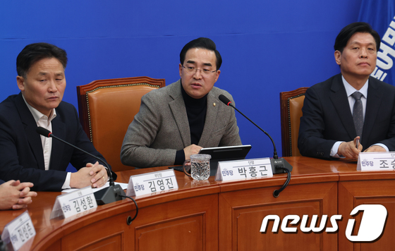 박홍근 민주연합추진단장의 기자간담회
