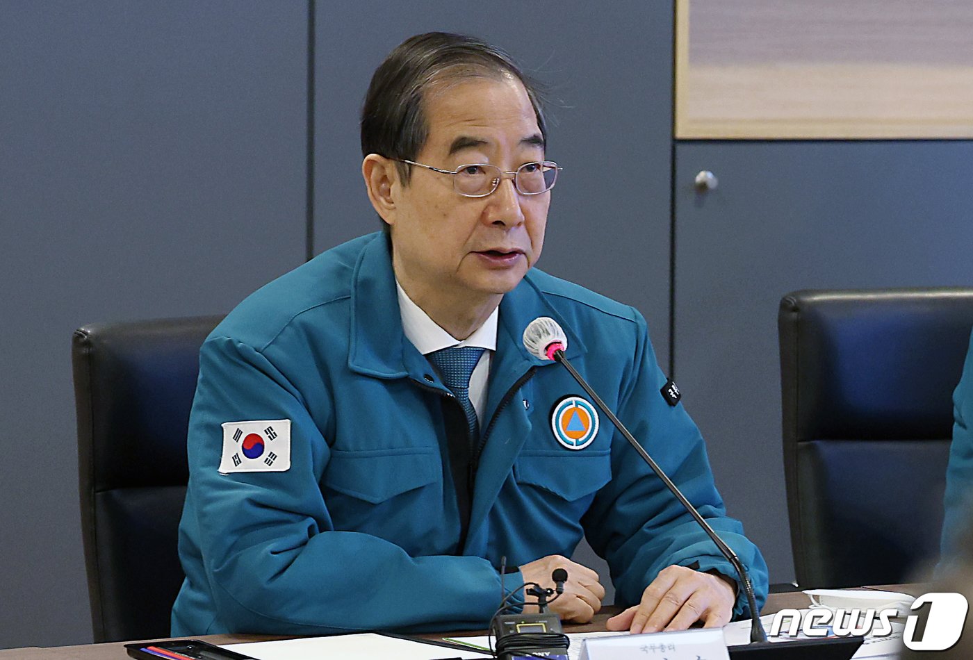 한덕수 국무총리가 의사집단행동 대비 현장점검을 위해 1일 오전 서울 강동구 중앙보훈병원을 방문해 업무보고를 받기 전 인사말을 하고 있다. 2024.3.1/뉴스1 ⓒ News1 박정호 기자