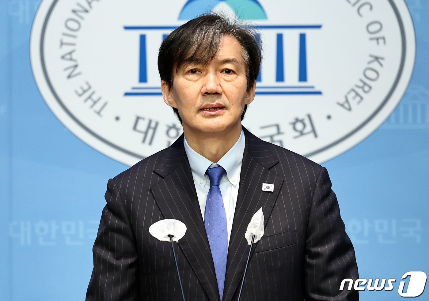 본문 이미지 - 조국 조국혁신당 대표가 12일 오전 서울 여의도 국회 소통관에서 총선 공약 기자회견을 하고 있다. 2024.3.12/뉴스1 ⓒ News1 구윤성 기자