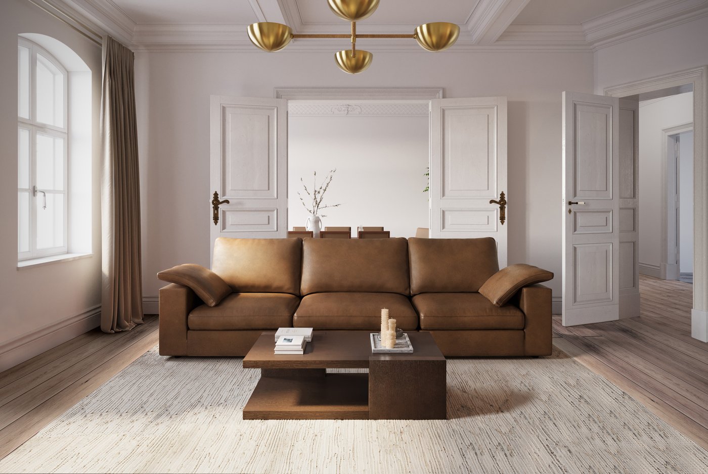 본문 이미지 - 까사미아 모듈형 가죽 소파 ‘캄포 레더(신세계까사 제공) 