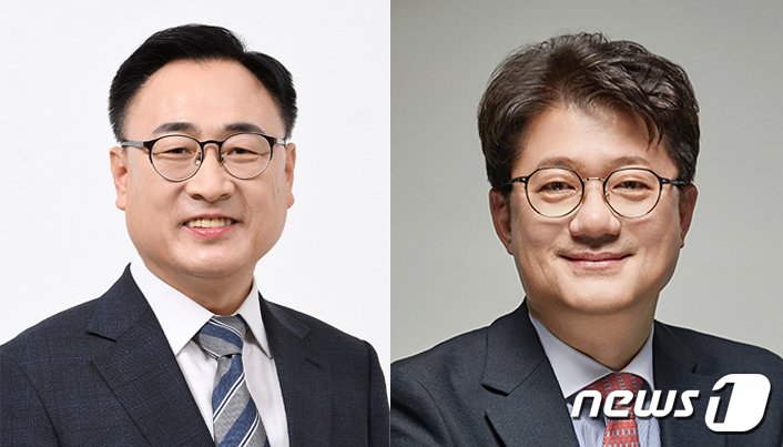 청주 서원 더불어민주당 이광희&#40;왼쪽&#41;·국민의힘 김진모 후보 ⓒ News1