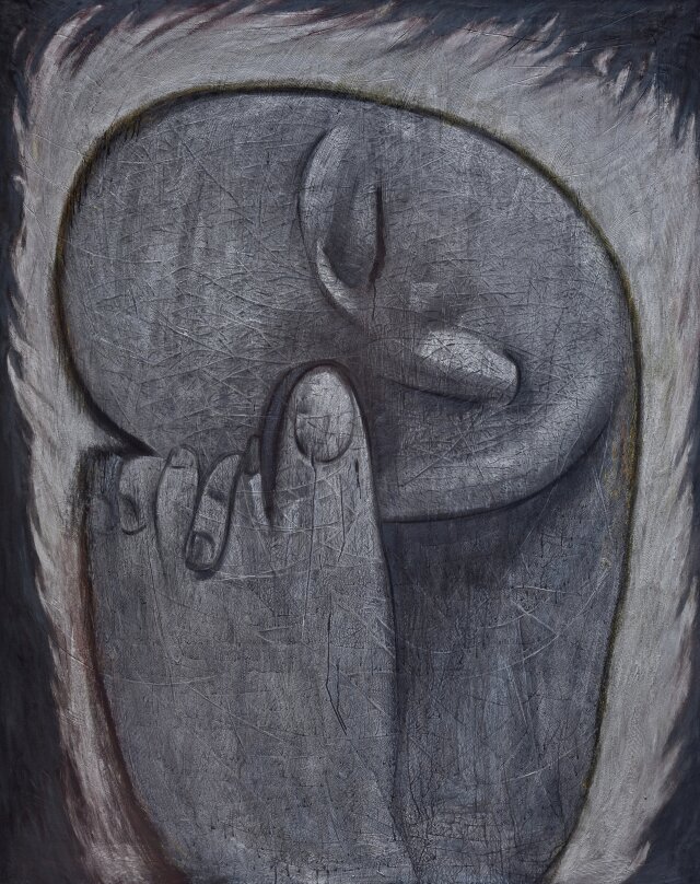 본문 이미지 - 김길후 KIM Gil-hu, 사유의 손 The Thinking Hand, 2010, 캔버스에 혼합매체 Mixed media on canvas, 227x182cm. 학고재 제공.