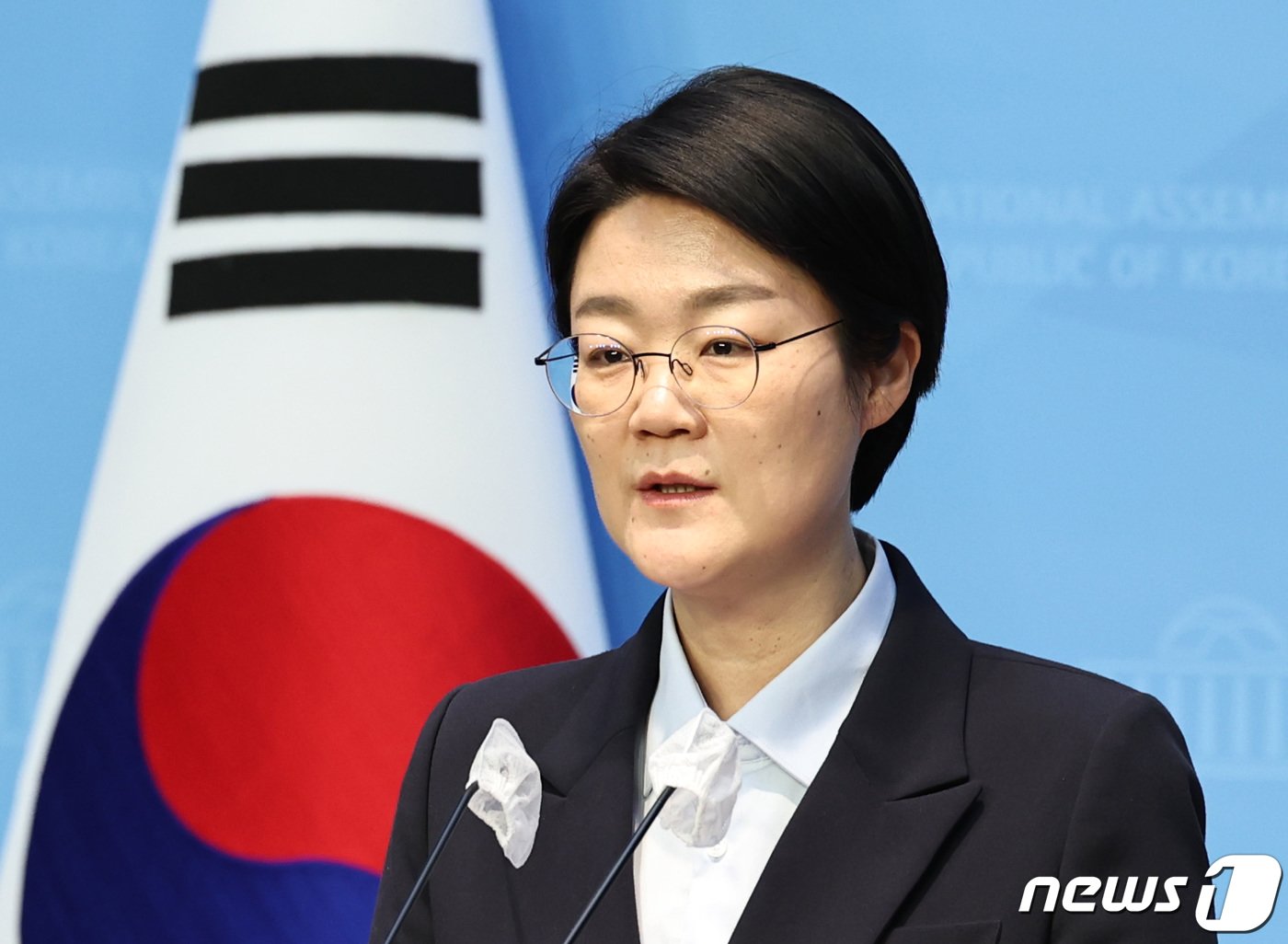 본문 이미지 - 윤희숙 진보당 상임대표가 20일 오후 서울 여의도 국회 소통관에서 총선 정책 발표 기자회견을 하고 있다. 2024.3.20/뉴스1 ⓒ News1 구윤성 기자