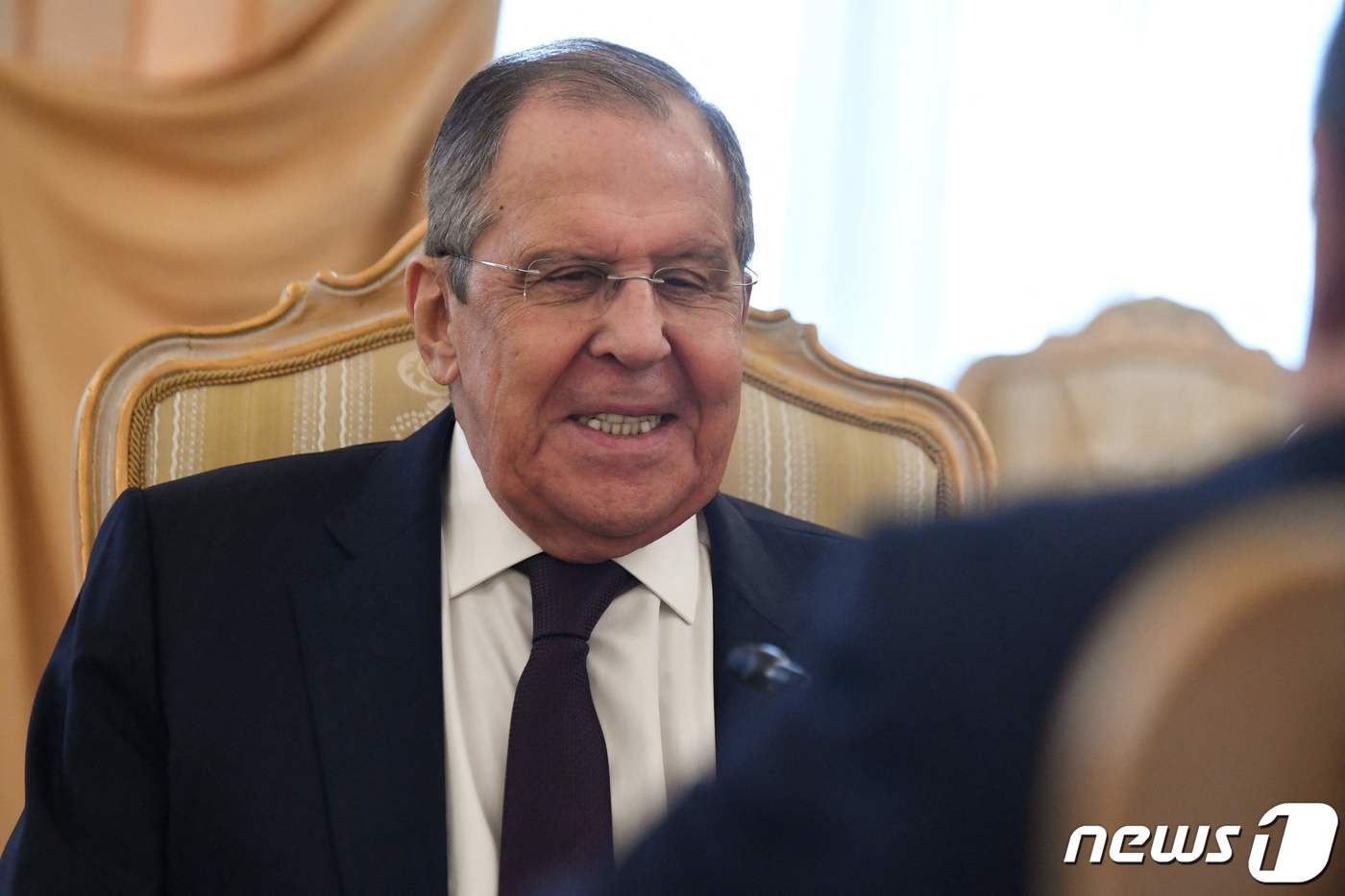 (모스크바 AFP=뉴스1) 우동명 기자 = 세르게이 라브로프 러시아 외무장관이 21일 (현지시간) 모스크바를 방문한 이비짜 다치치 세르비아 외교장관과 회담을 하고 있다. 2024. …