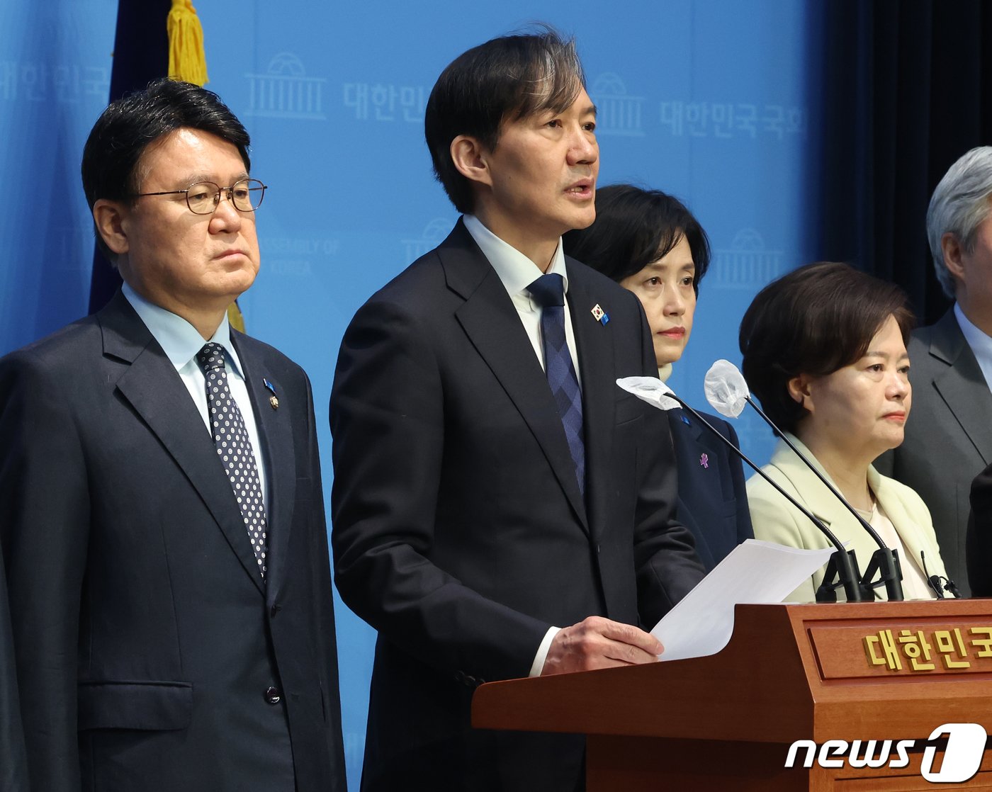 조국 조국혁신당 대표가 27일 서울 여의도 국회 소통관에서 권력기관 개혁 관련 기자회견을 하고 있다. 2024.3.27/뉴스1 ⓒ News1 송원영 기자