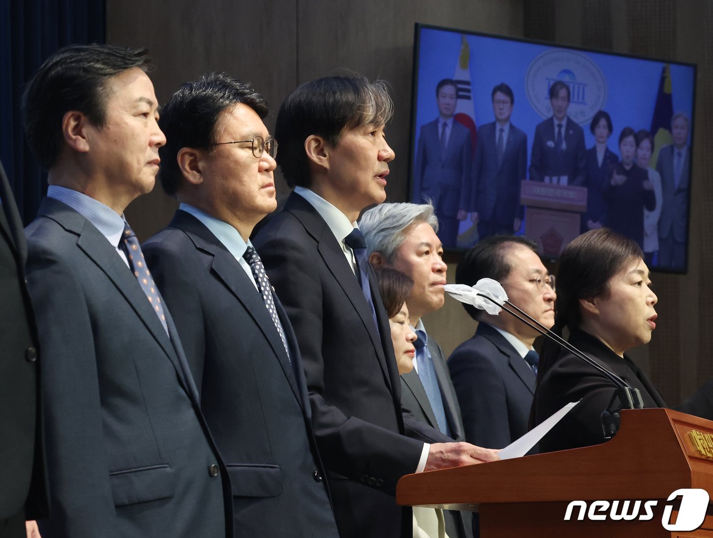 조국 조국혁신당 대표가 27일 서울 여의도 국회 소통관에서 권력기관 개혁 관련 기자회견을 하고 있다. 2024.3.27/뉴스1 ⓒ News1 송원영 기자