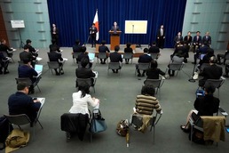 [사진] 기시다 일본 총리 기자회견 참석한 취재진들