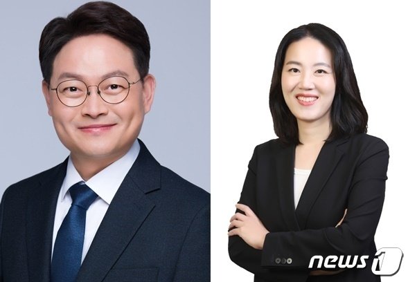 본문 이미지 - 제22대 국회의원 총선거 춘천·철원·화천·양구 갑 선거구 더불어민주당 허영 후보(사진 왼쪽), 국민의힘 김혜란 후보.(정당기호 순)