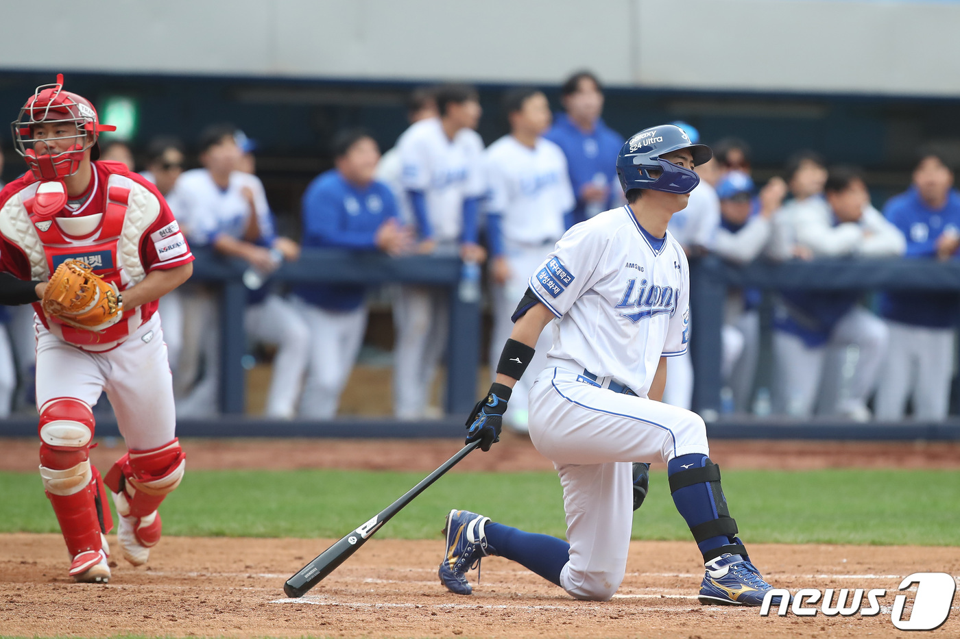 (대구=뉴스1) 공정식 기자 = 31일 오후 대구 삼성라이온즈파크에서 열린 프로야구 '2024 신한은행 SOL KBO리그' SSG 랜더스와 삼성 라이온즈의 경기, 연장 10회말 2 …