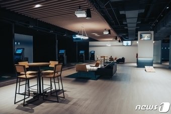 본문 이미지 -  골프존소셜 1호점. 미국 뉴욕 팰리세이드 센터 입점(골프존 제공)