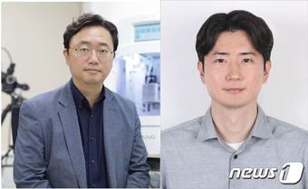 본문 이미지 - 김상우 연세대 신소재공학과 교수&#40;왼쪽&#41;와 김영준 한국화학연구원 고기능고분자센터 박사. /뉴스1