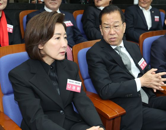 국힘 '비대위원장 교통정리' 의총…권영세·나경원 경쟁 구도